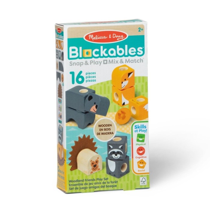 MELISSA AND DOUG SET DE CONSTRUCTIE DIN LEMN PRIETENII PADURII