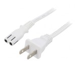 Cablu Alimentare 2x18AWG IEC C7 Mamă NEMA 1-15 Mufă PVC 5m Alb 7A