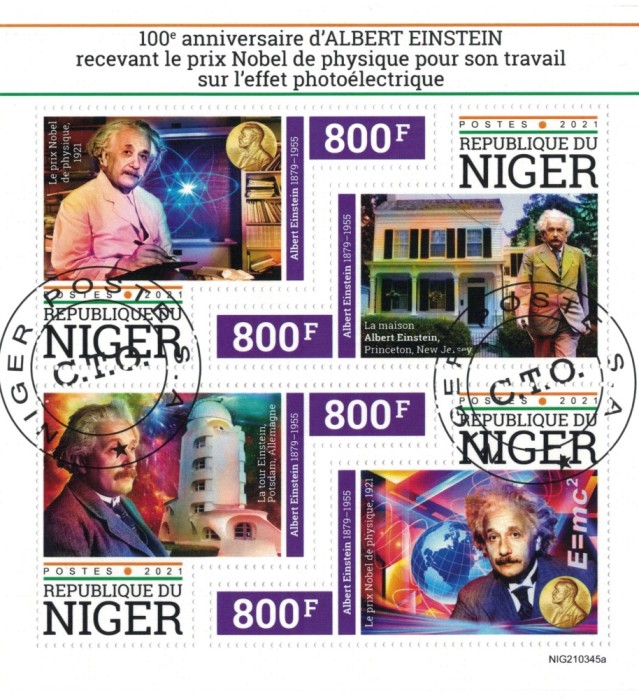 NIGER 2021 - Albert Einstein, aniversare 100 de ani