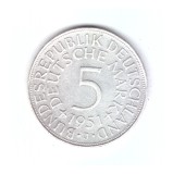Moneda Germania 5 mark/marci 1951 J, stare buna, curata