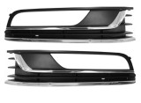 Set Grila Bara Fata VW Passat B7, 11.2010-2015, cu locas de proiectoare, cu 2 insertii cromate