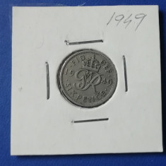 M3 C50 - Moneda foarte veche - Anglia - six pence - 1949