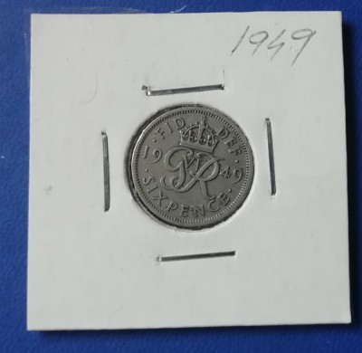 M3 C50 - Moneda foarte veche - Anglia - six pence - 1949 foto