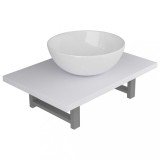 Set mobilier de baie, 2 piese, alb, ceramica