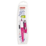 Stilou my.pen penita L pentru stangaci, roz/alb, blister