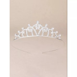 Diadema (Coronita) Mireasa cu Strasuri Argintie 12 x 3.5 cm-30381