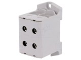 Conector de &icirc;mbinare șine 6-95mm2, 4 borne, gri, 42mm