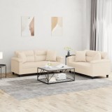 VidaXL Set de canapele cu perne, 2 piese, bej, microfibră