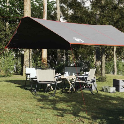 vidaXL Prelată de camping, gri și portocaliu, 420x440 cm, impermeabilă foto