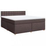 Cumpara ieftin Pat continental cu saltea maro inchis 180x200cm material textil
