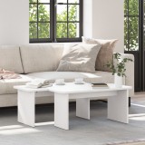 vidaXL Masă de cafea 2 pcs Alb 100 x 69 x 35.5 cm Lemn de brad solid