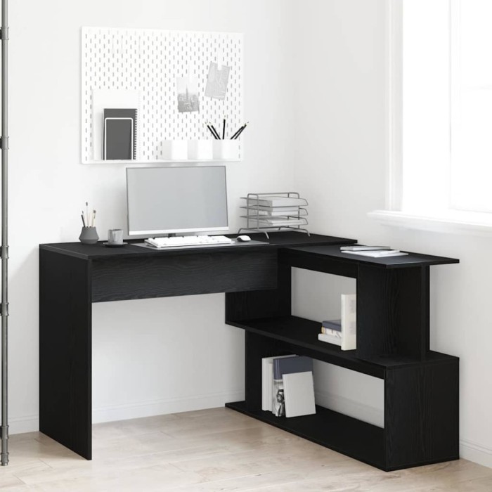 Birou vidaXL Negru Stejar 200x50x76 cm Lemn Prelucrat