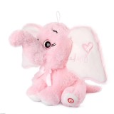 Elefant de Plus Jucarie cu Sunete Amek Toys 50 Cm Pufos Roz Gri