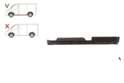 Prag Ford TRANSIT/TOURNEO CONNECT (C170), 05.2003-06.2009 modele cu 2 usi, Usa Fata partea Stanga , prag din metal foto