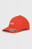 Levi&#039;s șapcă culoarea portocaliu, cu imprimeu
