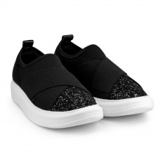 Pantofi Fete Bibi Glam Black Glitter 33 EU foto