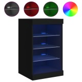 Servanta cu lumini LED, negru, 41x37x67 cm, DKD Home Decor