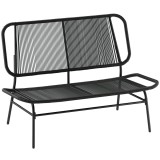 Outsunny Canapea din Ratan, Banchetă pentru Exterior, 2 Locuri, pentru Terasă | Aosom Romania