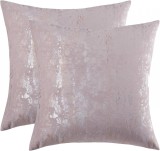 Set 2 huse pentru perna OMMATO, catifea, roz, 45 x 45 cm