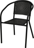 Cumpara ieftin Scaun de gradina cu spatar impletit, cadru metalic, design modern,