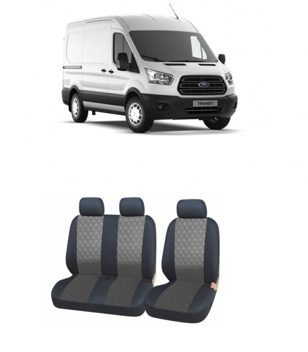 Huse scaune din piele Ford Transit 3 locuri (2+1) 2013 - 2021