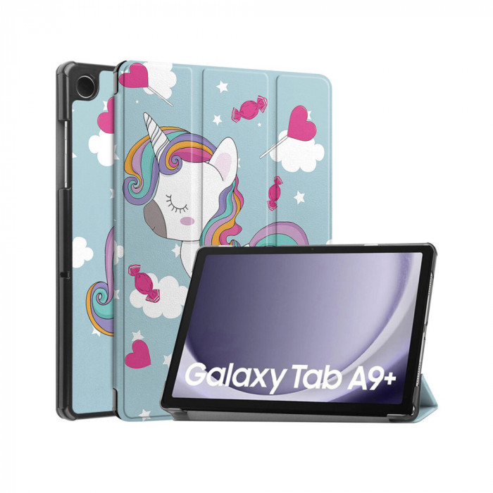 Husa Flip pentru Samsung Galaxy Tab A9 Plus - Techsuit FoldPro - Unicorn