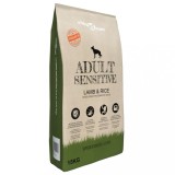 VidaXL Hrană c&acirc;ini uscată Premium, miel &amp; orez adulți sensibili, 15 kg