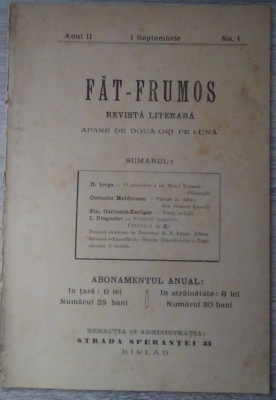 FAT - FRUMOS - revistă literară, 1905 foto