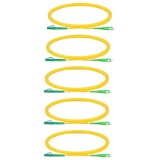Cumpara ieftin Set 5 cabluri patch fibra optica OS2, SCA la LCA, 0.5 m fiecare, simplex, 9/127 newtonm, galben