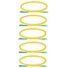 Set 5 cabluri patch fibra optica OS2, SCA la LCA, 0.5 m fiecare, simplex, 9/127 newtonm, galben