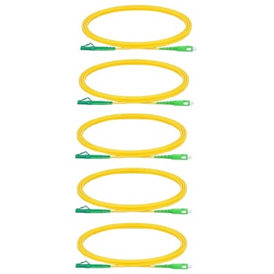 Set 5 cabluri patch fibra optica OS2, SCA la LCA, 0.5 m fiecare, simplex, 9/127 newtonm, galben foto