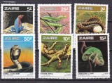 Zair 1987 fauna reptile MI 939-944 MNH