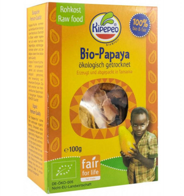 Papaya Bucati Uscate Bio si Fairtrade 100 grame Kipepeo foto