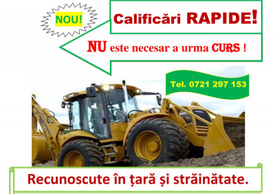 Atestat RAPID buldoexcavatorist mecanic utilaje excavator vola gredere compactor foto