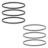 Set Elastice Păr, 6 Bucăți, Negru și Gri, Oem