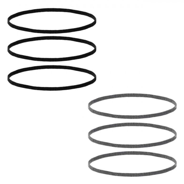 Set Elastice Păr, 6 Bucăți, Negru și Gri