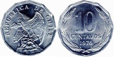 Chile 1976 - 10 centavos UNC foto
