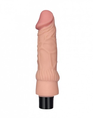 Vibrator Realist Real Softee, 10 Moduri Vibratii, TPE, Natural, 20 cm foto