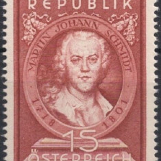 AUSTRIA 1951- PERSONALITATI ,PICTOR , M.J. SCHMIDT TIMBRU NESTAMPILAT