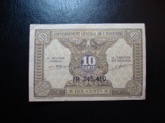INDOCHINA 10 CENTS 1942 SUPERBA foto