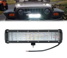 48 LED BAR 31cm 108W SPOT 4 ROW cu Lupe Lumini Proiector Lampa de lucru Far 10-30v Auto SUV Off Road