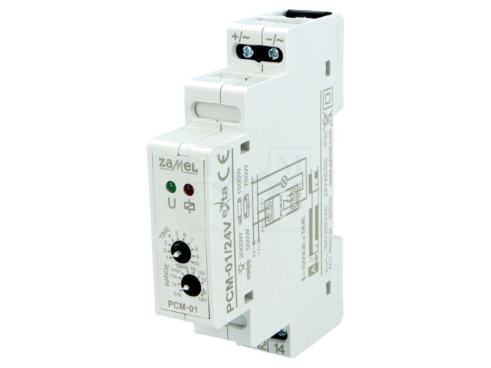 Timer SPDT 24V, 0,1s-10zile