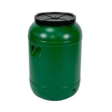 Butoi plastic, cu capac, verde, 120 litri
