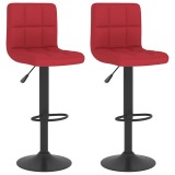 Scaune de bar, 2 buc., rosu vin, material textil