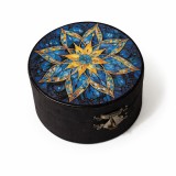 Cutie rotundă din lemn cu simbol mandala &ndash; 201400