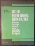 CRITERII PENTRU ZONAREA LEGUMICULTURII-M.VOINEA, ANDRONICESCU