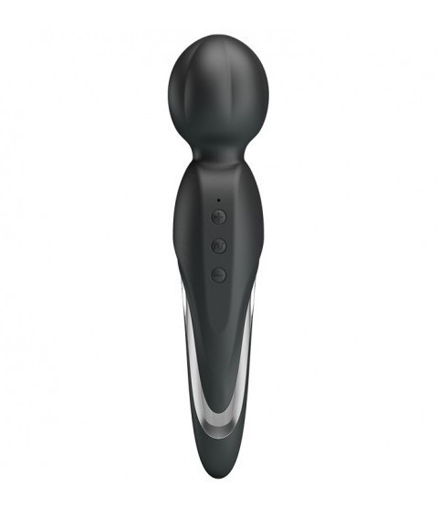 Vibrator Masaj Walter, 7 Moduri Vibratii &amp; 5 Intensitati, Silicon, USB, Negru, 21.6 cm