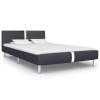 Cadru de pat fără saltea piele artificială neagră 135x190 cm