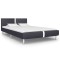 Cadru de pat fără saltea piele artificială neagră 135x190 cm