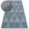 Covor sisal Loft 21132 Triunghiuri fildeş si argintiu si albastru, 140x200 cm, Dreptunghi